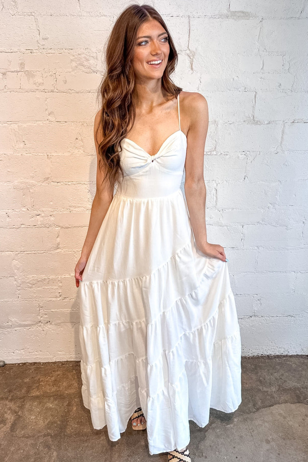 White Seashell Sky Maxi Dress White Seashell Sky Maxi Dress