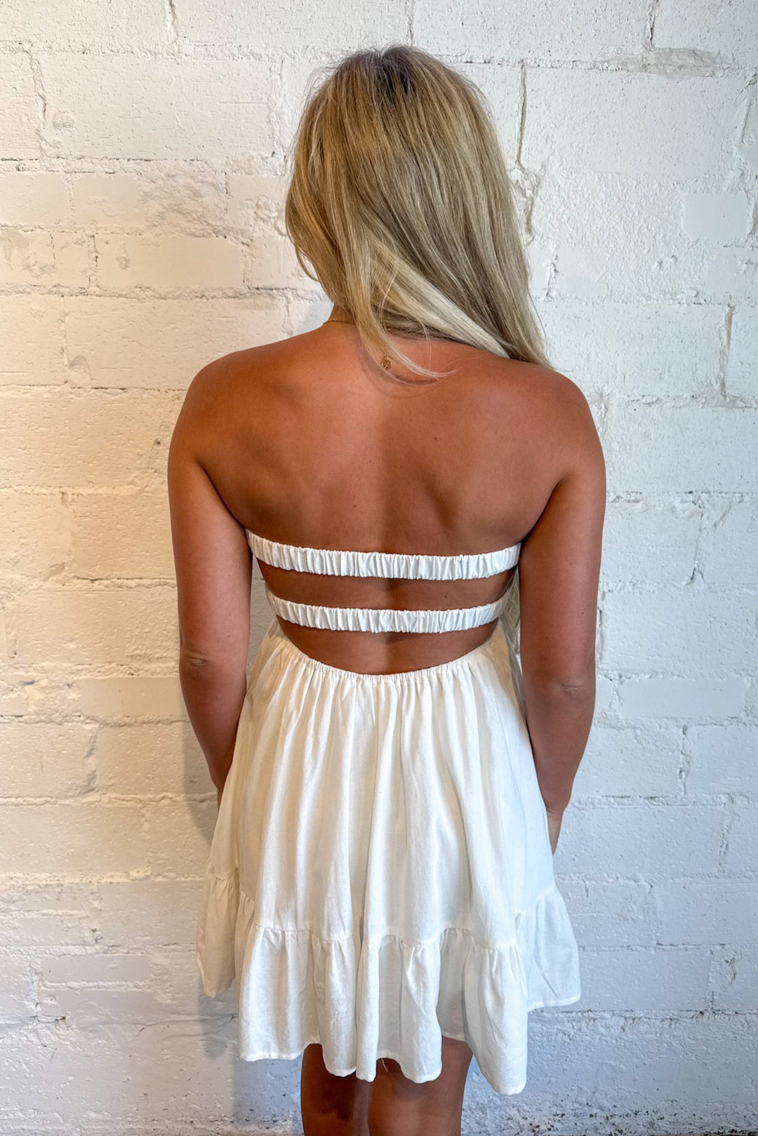 Summer Nights Romper Dress, Mini Dress, Strapless Dress, 4th of July Styles, Adeline Boutique, Dallas Boutique, Summer Dresses