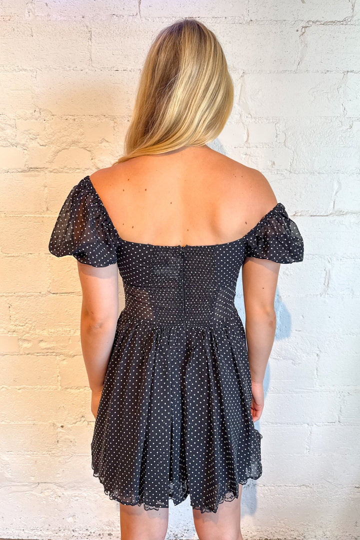 Why Not Polka Dot Dress, Dresses Polka Dot Dresses, Adeline Boutique, Dallas Boutique, Boutique Dresses
