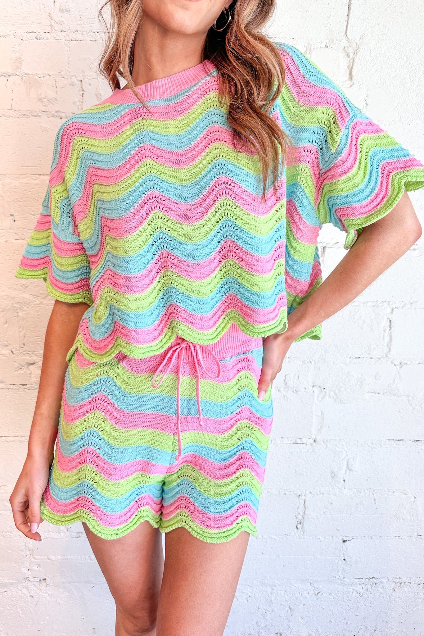 Wiggle Knit Shorts, Shorts, Bottoms, Adeline Boutique, Two Piece Set, Set, Spring Outfit 