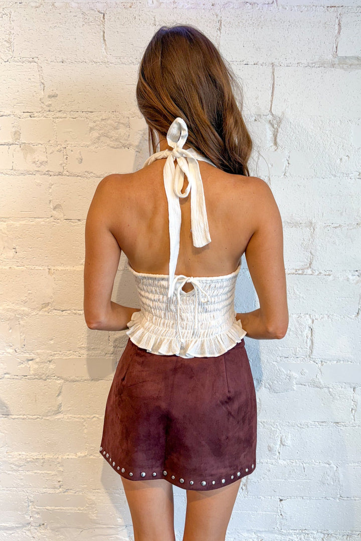 Wild West Mini Skort, Mini Skirt, Suede Mini Skirt, Game Day Outfits, Rodeo Outfits, Country Concert Outfit, Adeline Boutique, Dallas Boutique, Boutique Clothing 