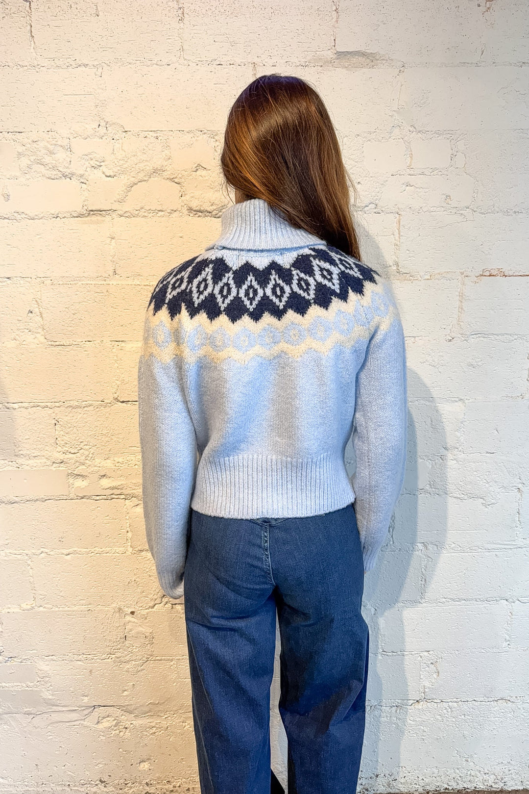cozy sweater, blue sweater, winter blues sweater
