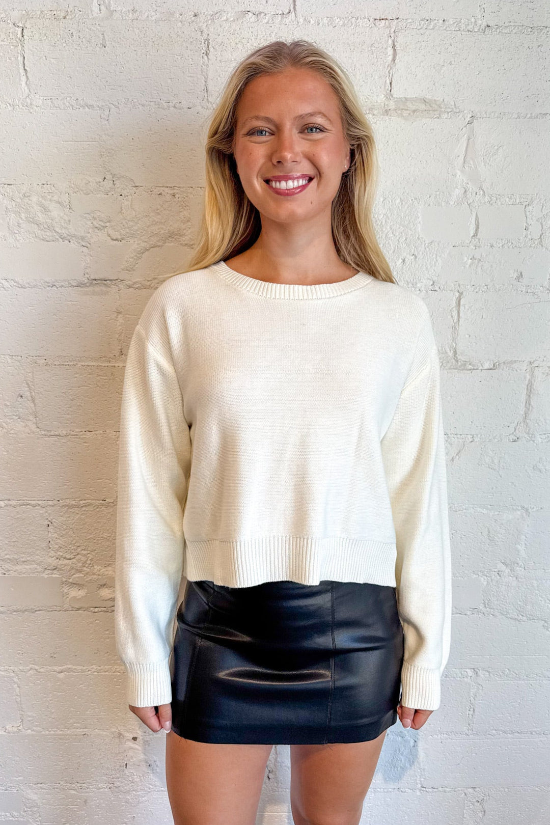 Ying & Yang Tie Back Sweater, White Sweater, Sweater, Fall Outfits, Adeline Boutique, Long Sleeve Top, Knit Sweater, Adeline Boutique, Dallas Boutique