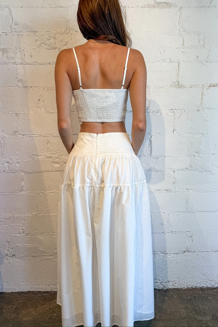 white maxi skirt, white maxi skirt set, maxi skirt set, gameday maxi skirt set, gameday, gameday outfit, gameday look, gameday set 