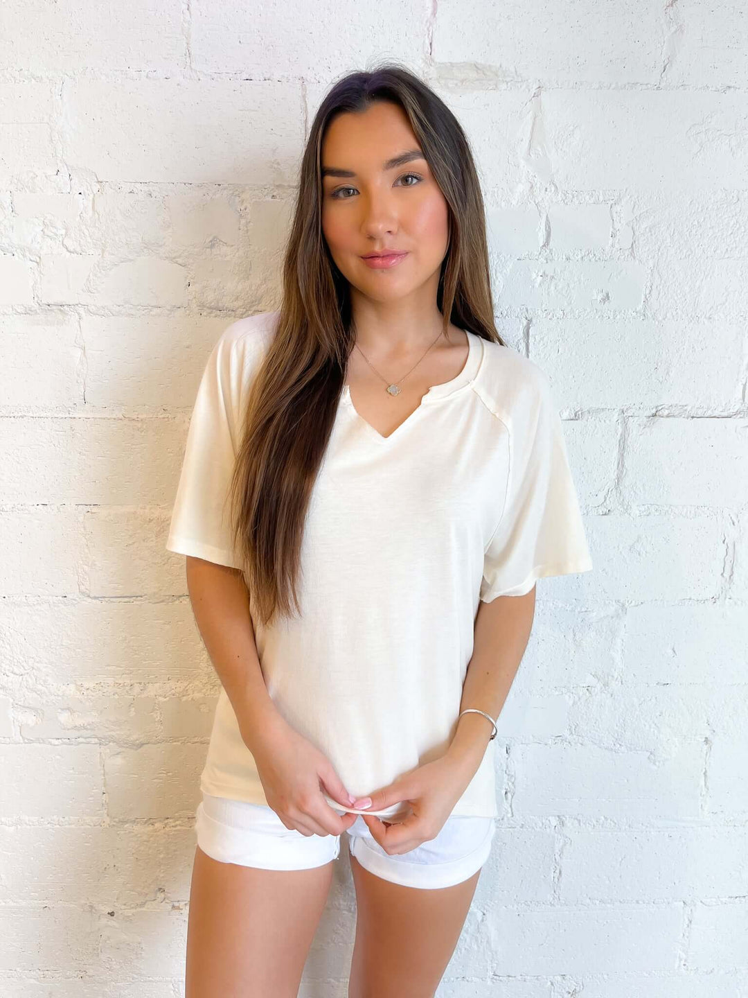 Shaw Notch Neck Vintage Wash Tee, Tops, Adeline, Adeline, dallas boutique, dallas texas, texas boutique, women's boutique dallas, adeline boutique, dallas boutique, trendy boutique, affordable boutique