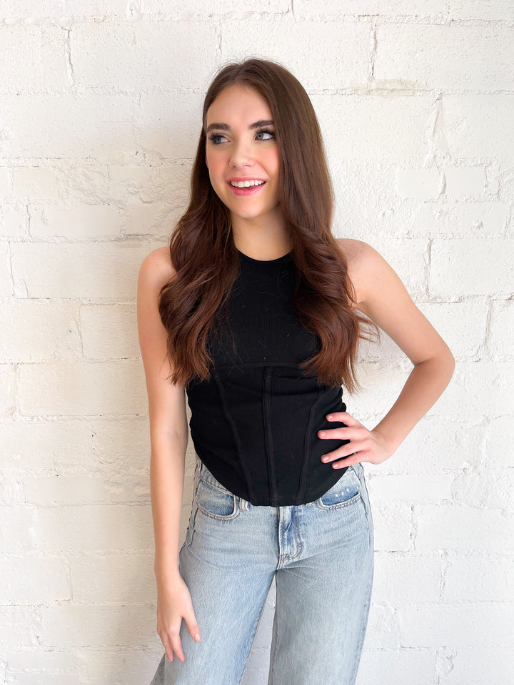 Add To Cart Corset Tank, Tops, Adeline, Adeline, dallas boutique, dallas texas, texas boutique, women's boutique dallas, adeline boutique, dallas boutique, trendy boutique, affordable boutique